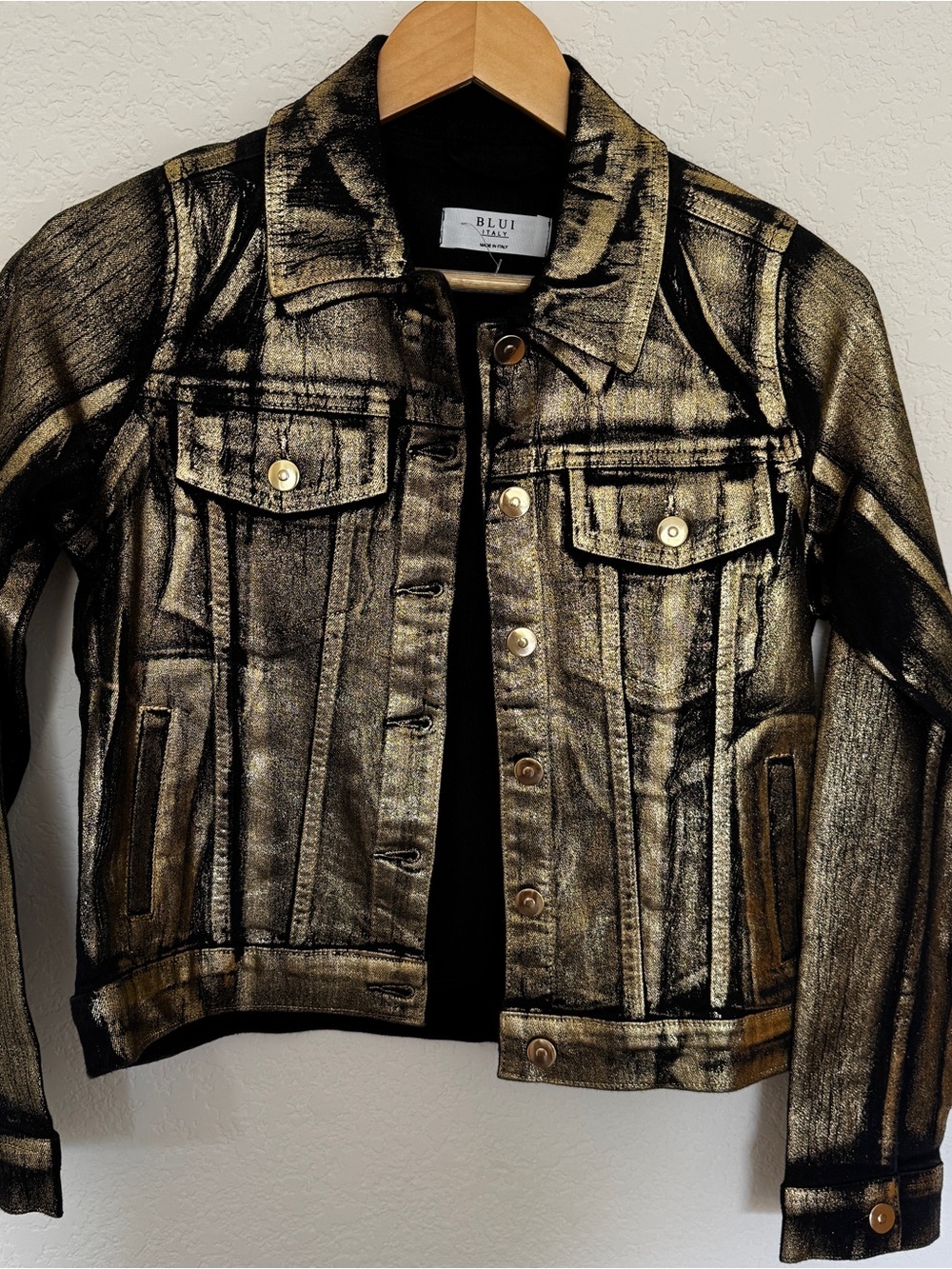 Designer Metallic Gold Jean Jacket